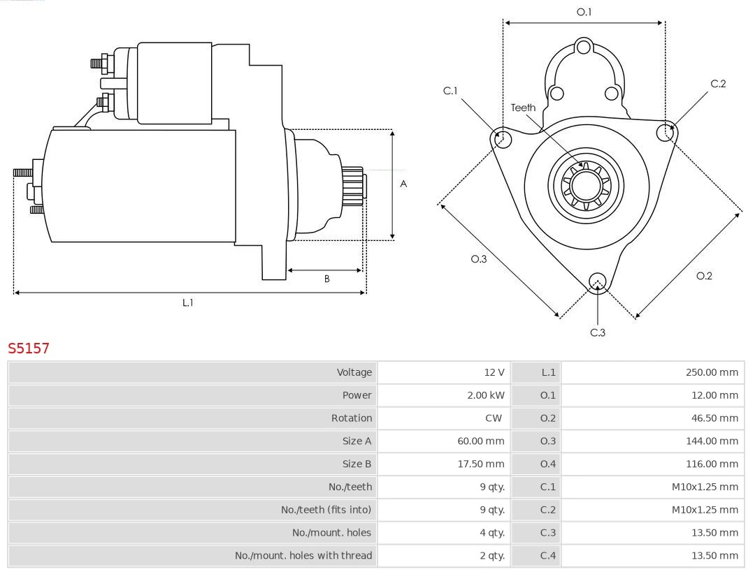 Motor de arranque S5157 As-pl