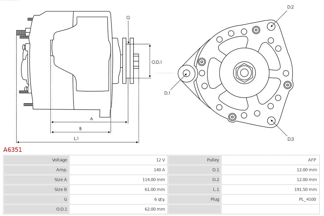 Alternador A6351 As-pl