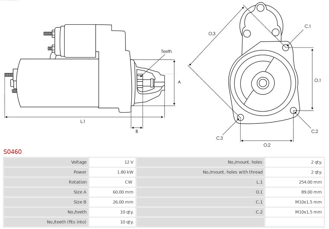 Motor de arranque S0460 As-pl