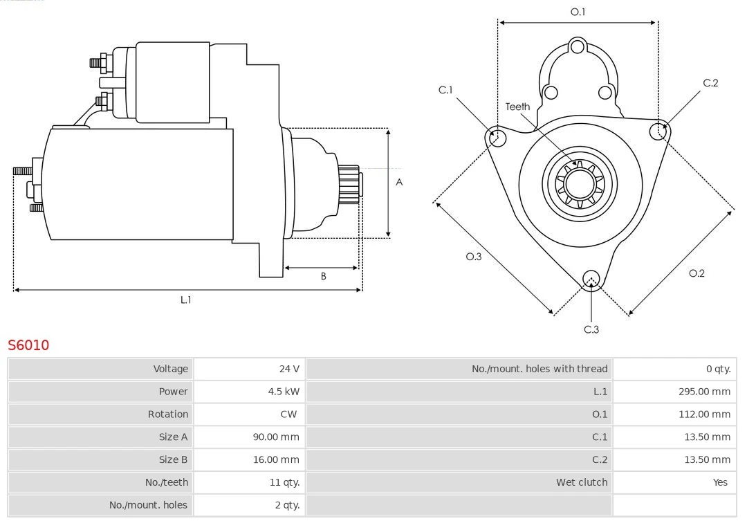 Motor de arranque S6010 As-pl