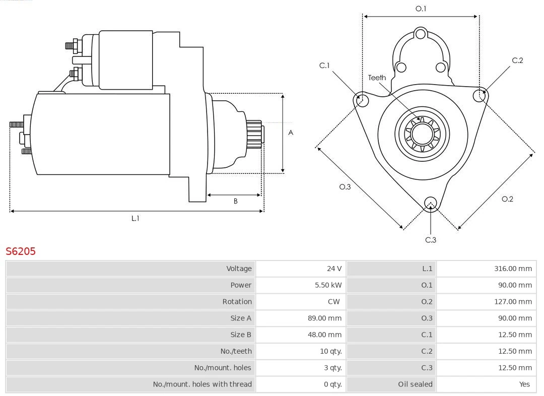 Motor de arranque S6205 As-pl