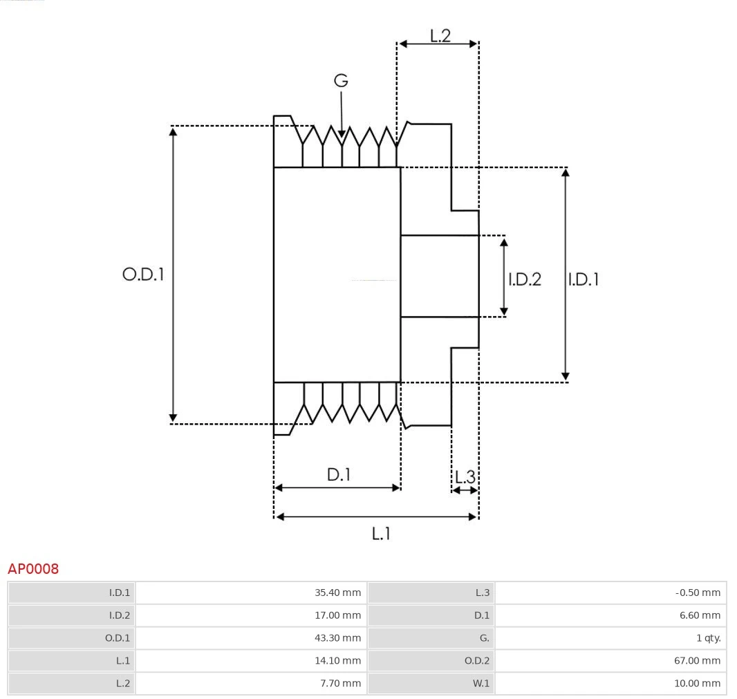 Polea alternador AP0008 As-pl