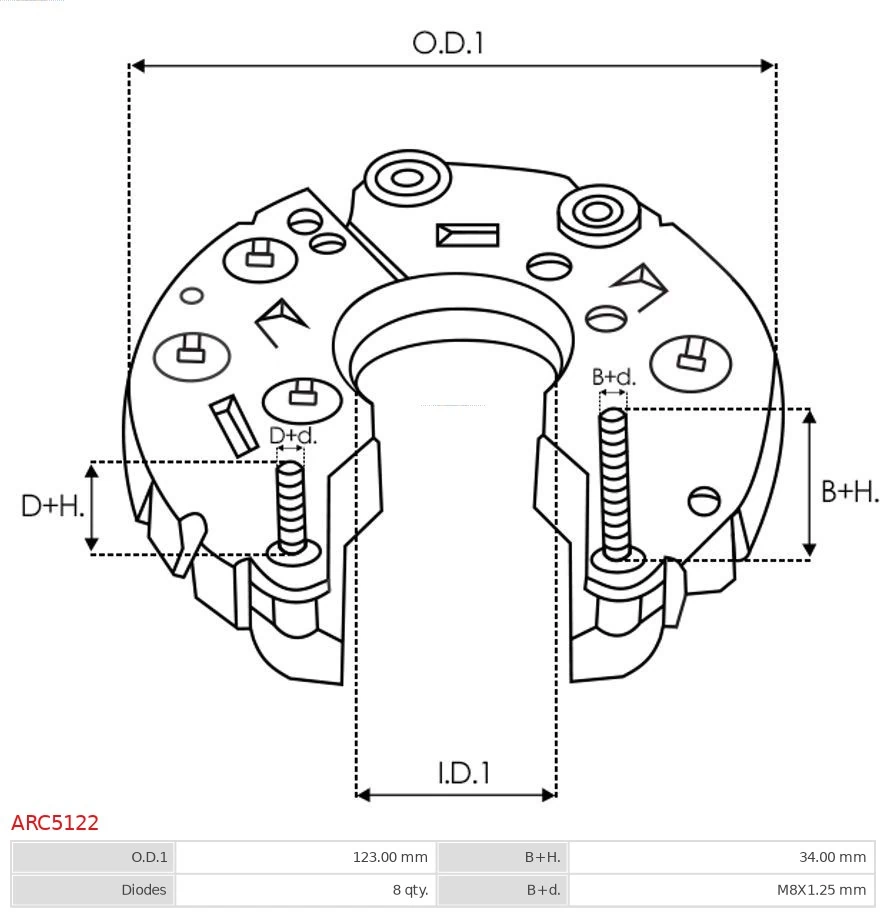 Puente rectificador del alternador As-pl ARC5122 precio, desde 31,47 EUR