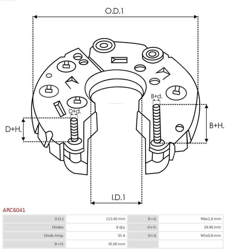 Puente rectificador del alternador As-pl ARC6041 precio, desde 27,73 EUR