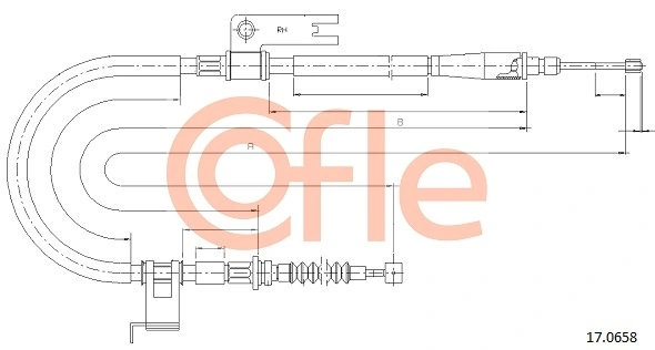 Cable de freno de mano trasero derecho Adriauto 220272