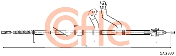 Cable de freno de mano trasero derecho 1002001 Adriauto