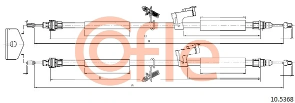 FHB434476 Ferodo Cable de freno de mano trasero derecho/izquierdo