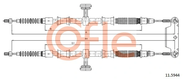 115944 Cofle Cable de freno de mano trasero derecho/izquierdo