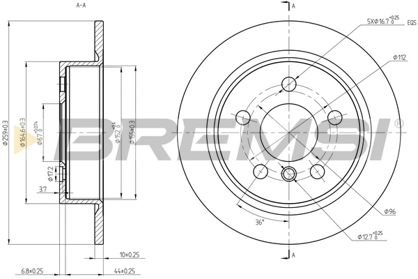 Disco de freno trasero MINI Cooper F57