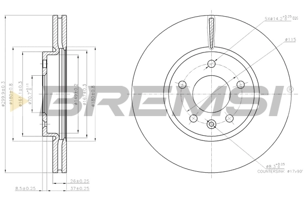 Disco de freno Ford Fiesta VI (CB1)