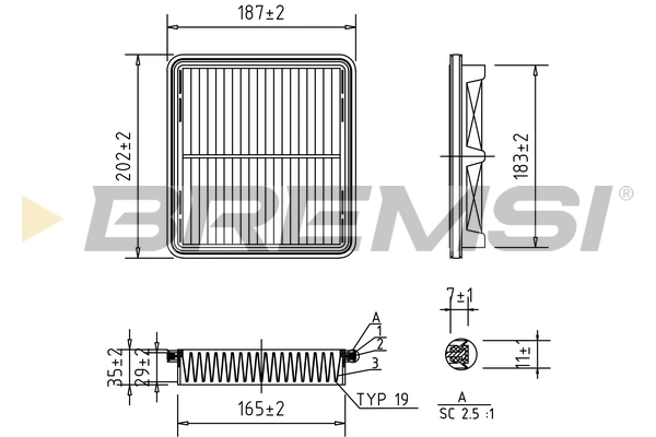 Filtro de aire coche Chevrolet Spark (Matiz)  (M200, M250)