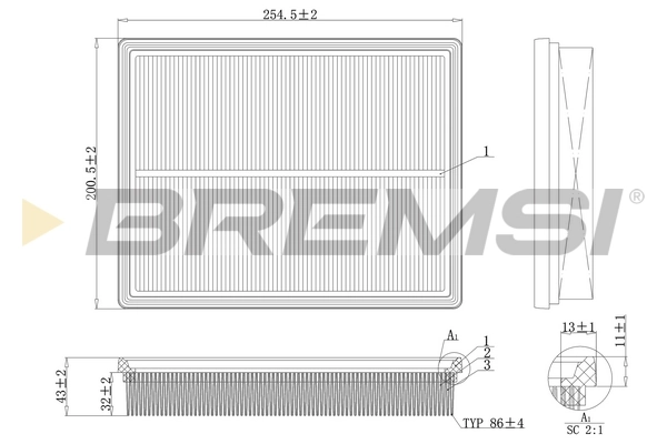 Filtro de aire de motor KIA Magentis II (2008-2010)