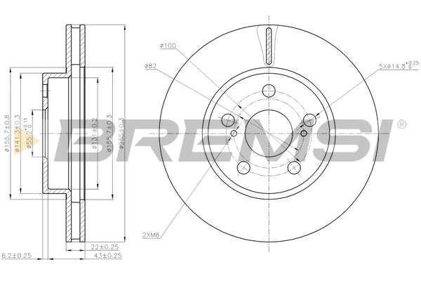 Freno de disco delantero Toyota Prius NHW20