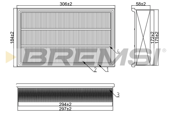 Filtro de aire para Audi 80 8C5