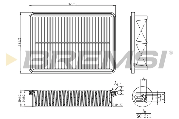 Filtro de aire de motor Hyundai H-1 STAREX  (2007-2026)