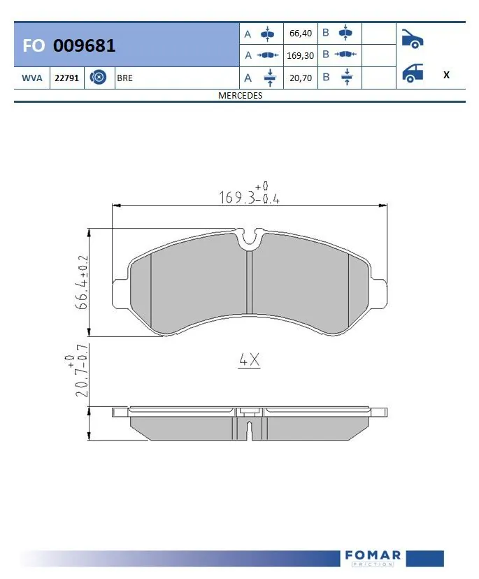 Pastillas traseras de freno Mercedes A9074208700 precio, desde 37,81 EUR