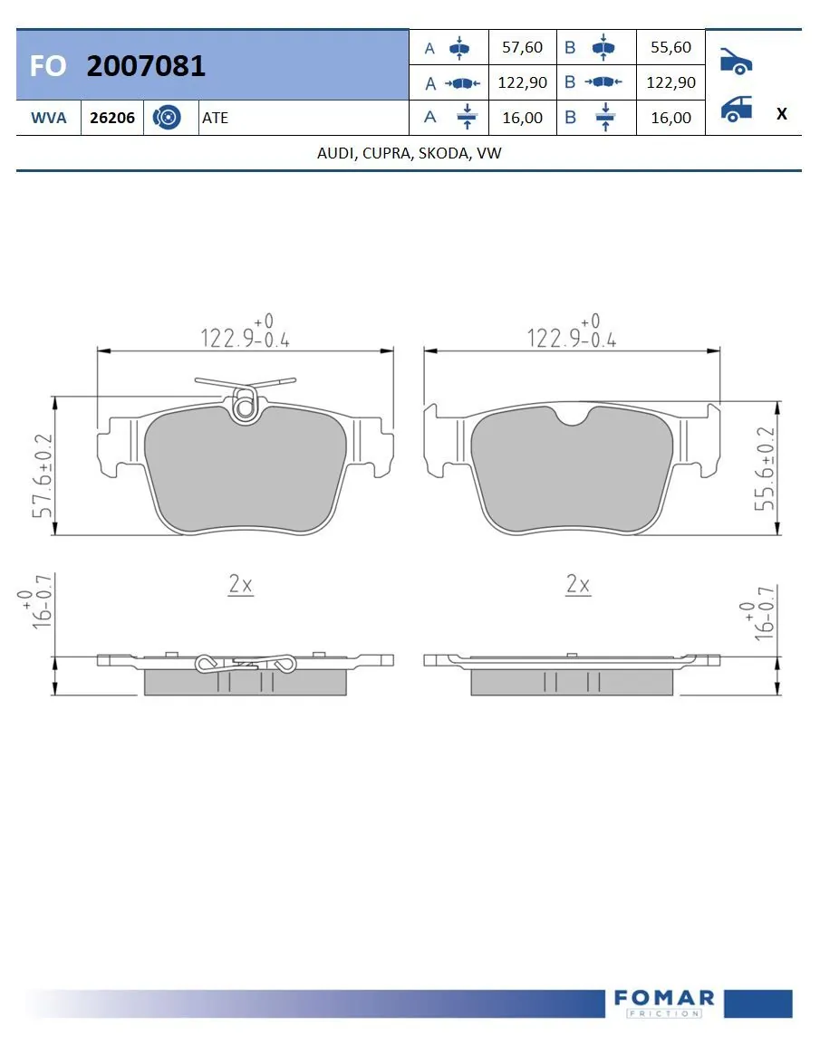 Comprar 2614214 Ford Pastillas de freno traseras