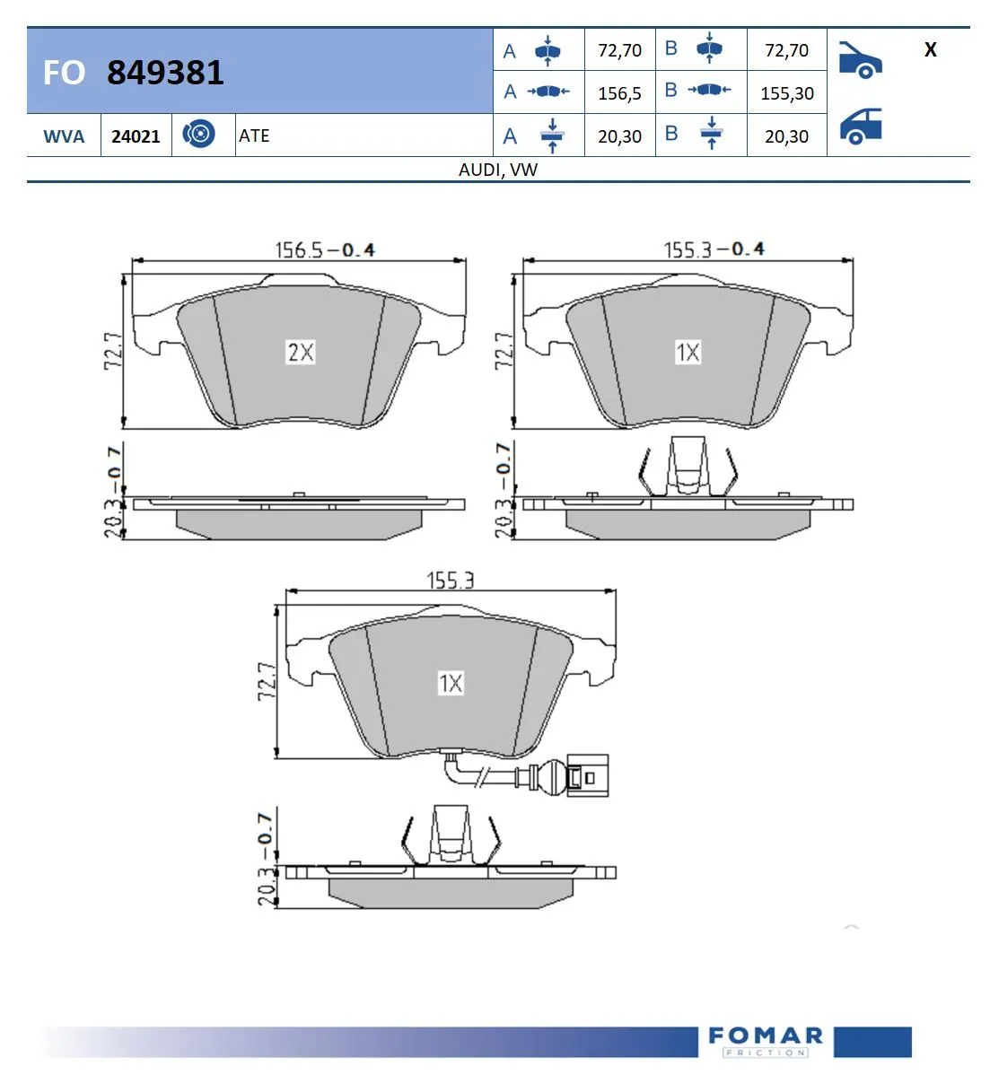 PF0610 Magneti Marelli Pastillas delanteras