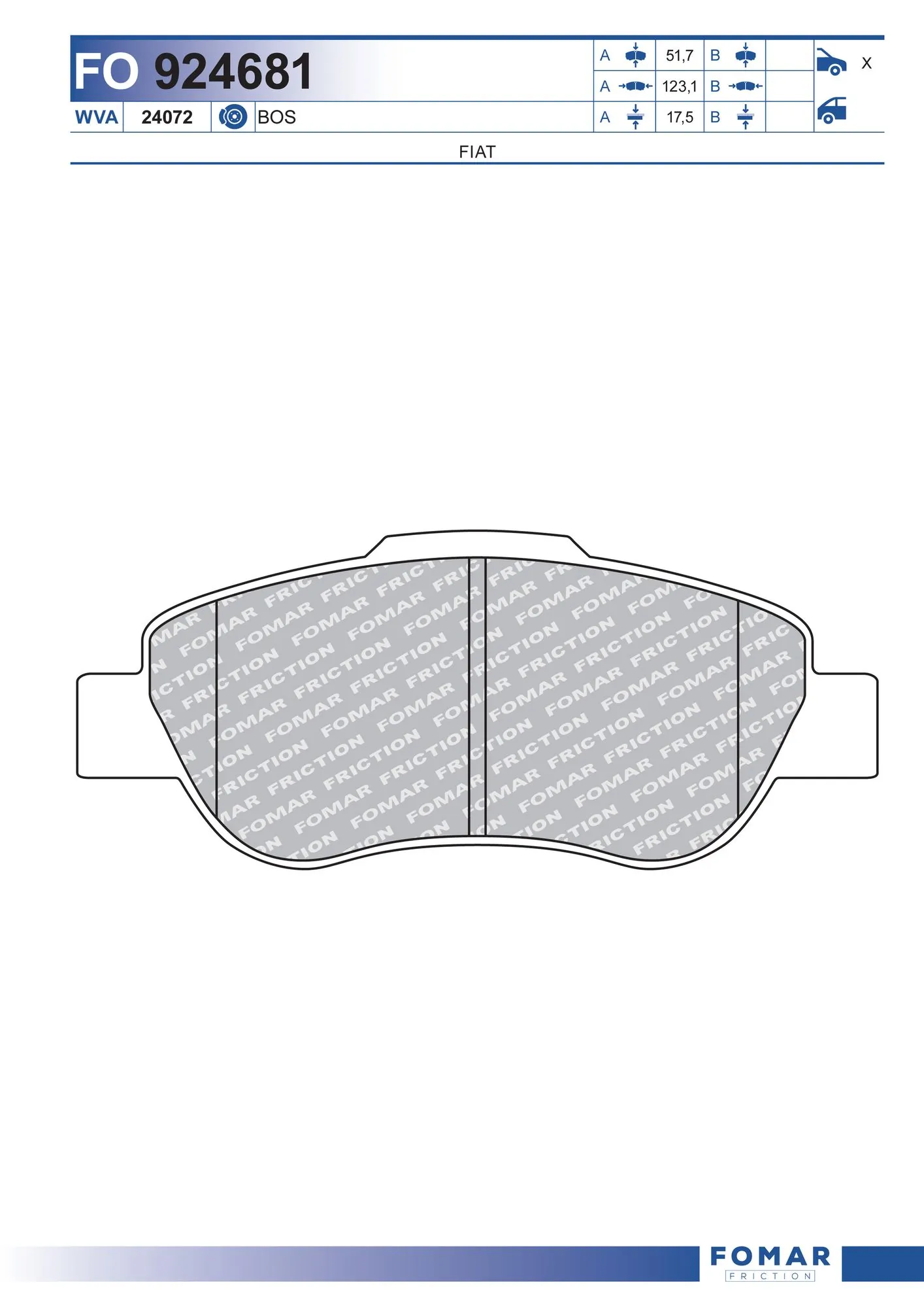  Pastillas de freno Fiat Panda 2
