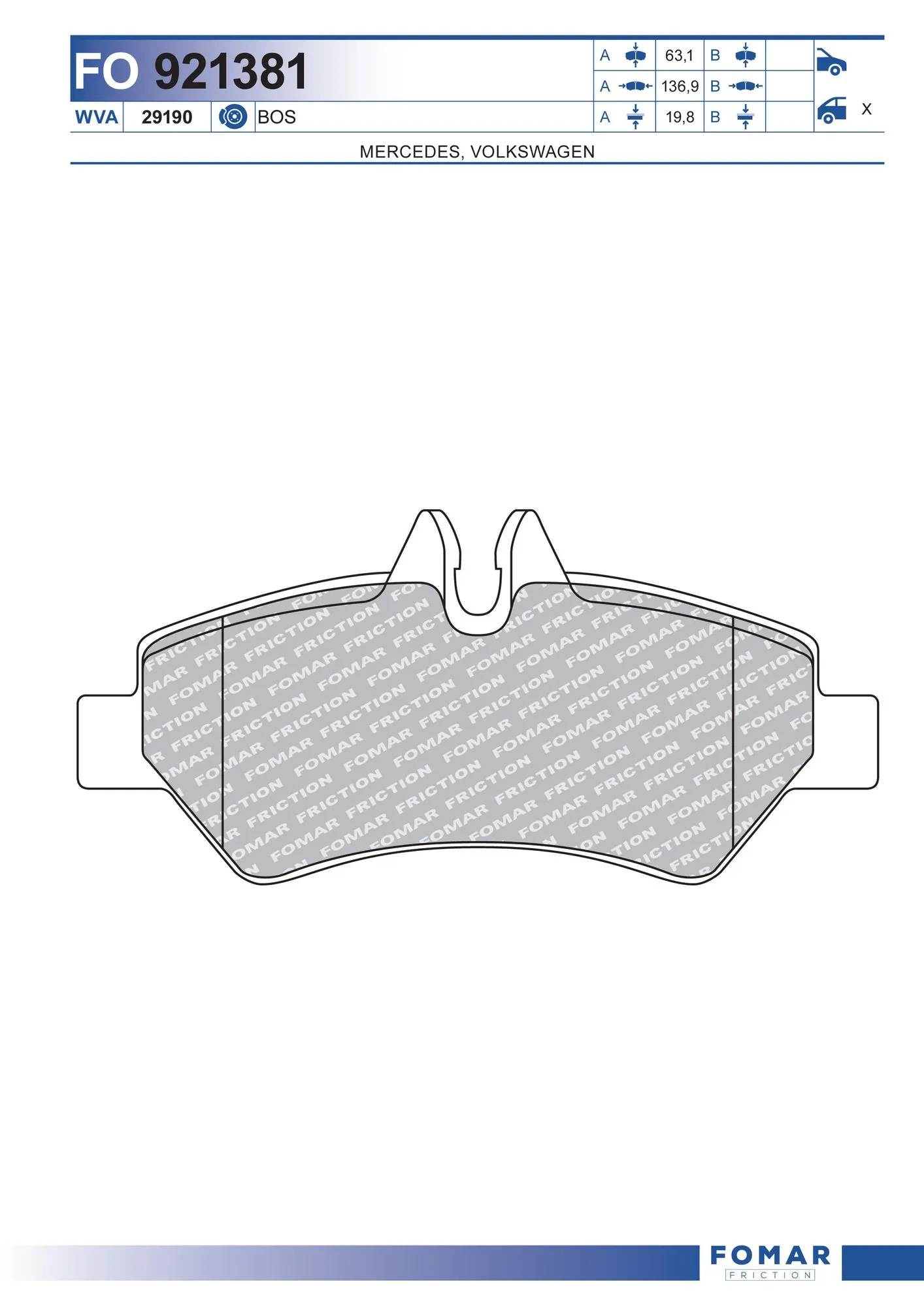 Pastillas de freno traseras PF0300 Magneti Marelli