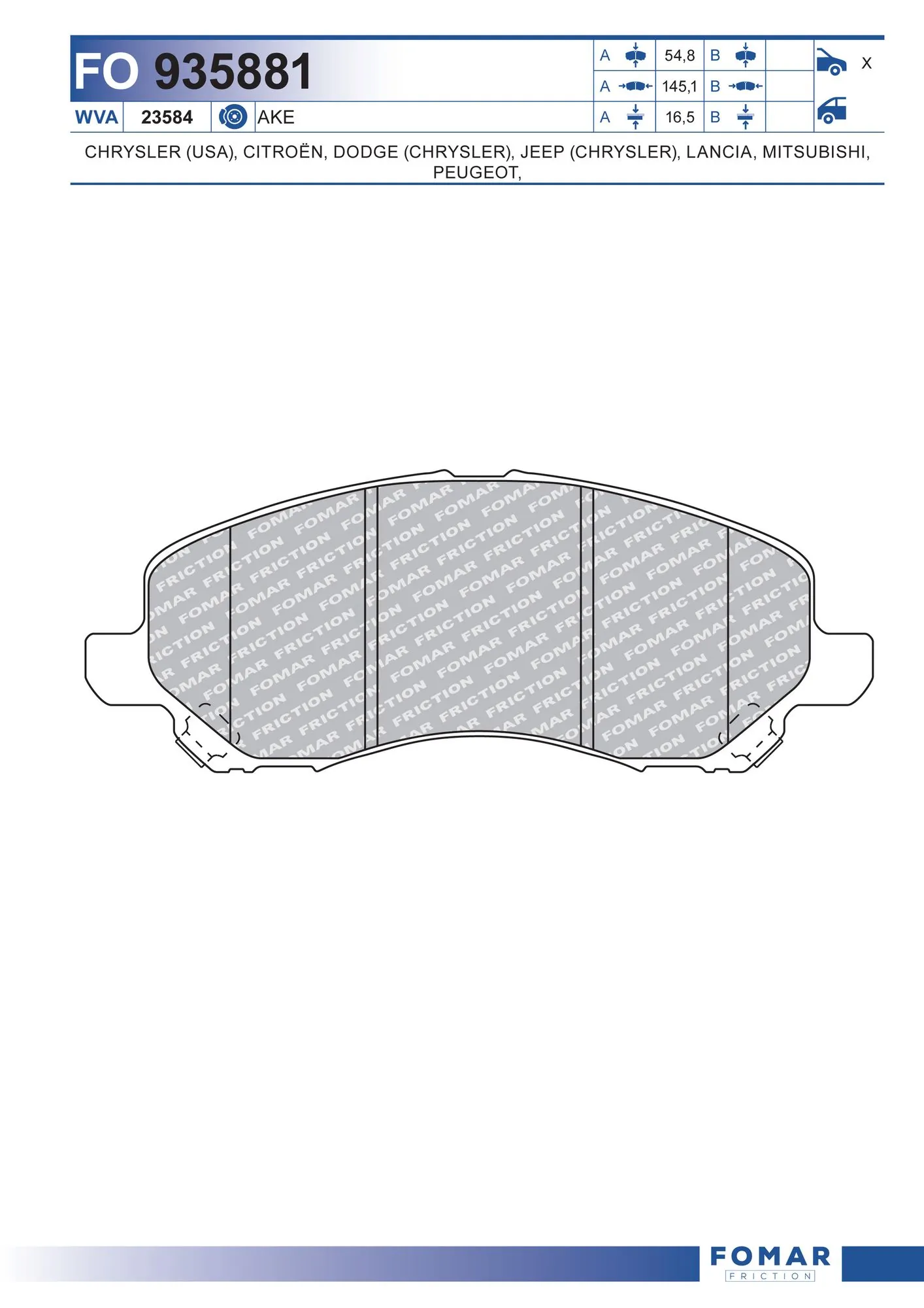 Pastillas de freno 4605A795 VAG