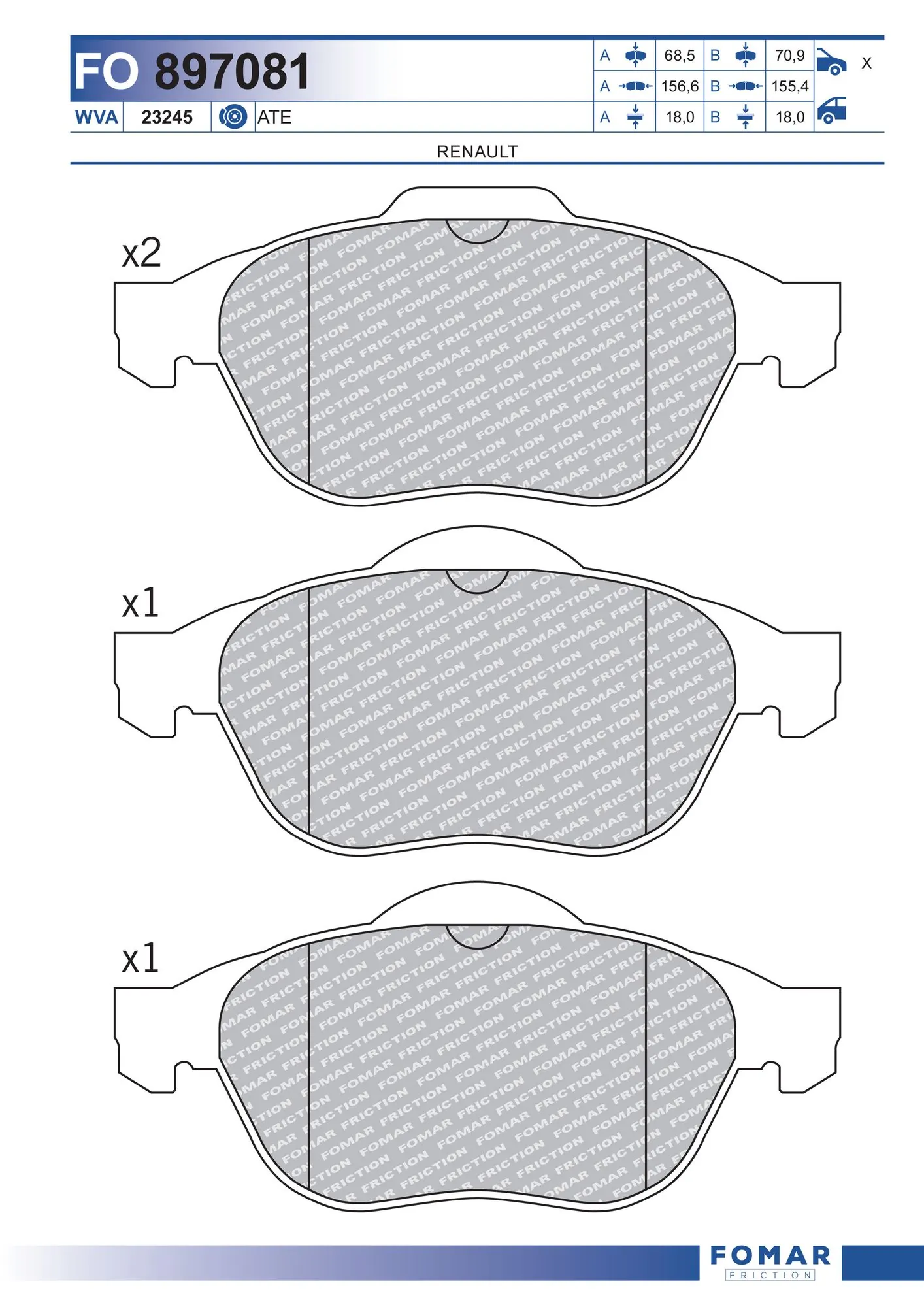 Pastillas de freno delanteras Renault Espace 4 JK0