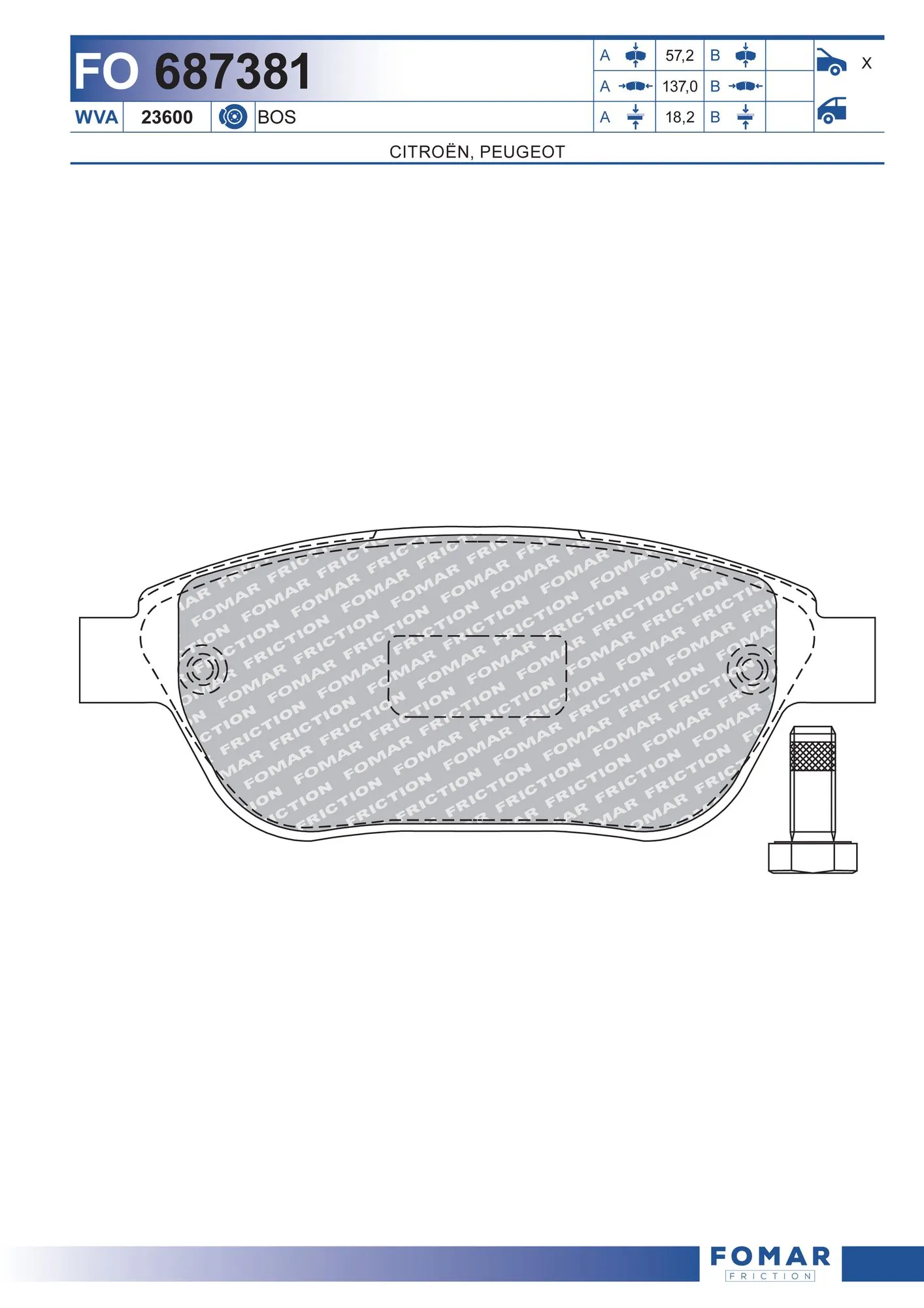 Pastillas freno delanteras Citroen C3 I hatchback (FC) (2002 - 2009) precio, desde 45,27 USD