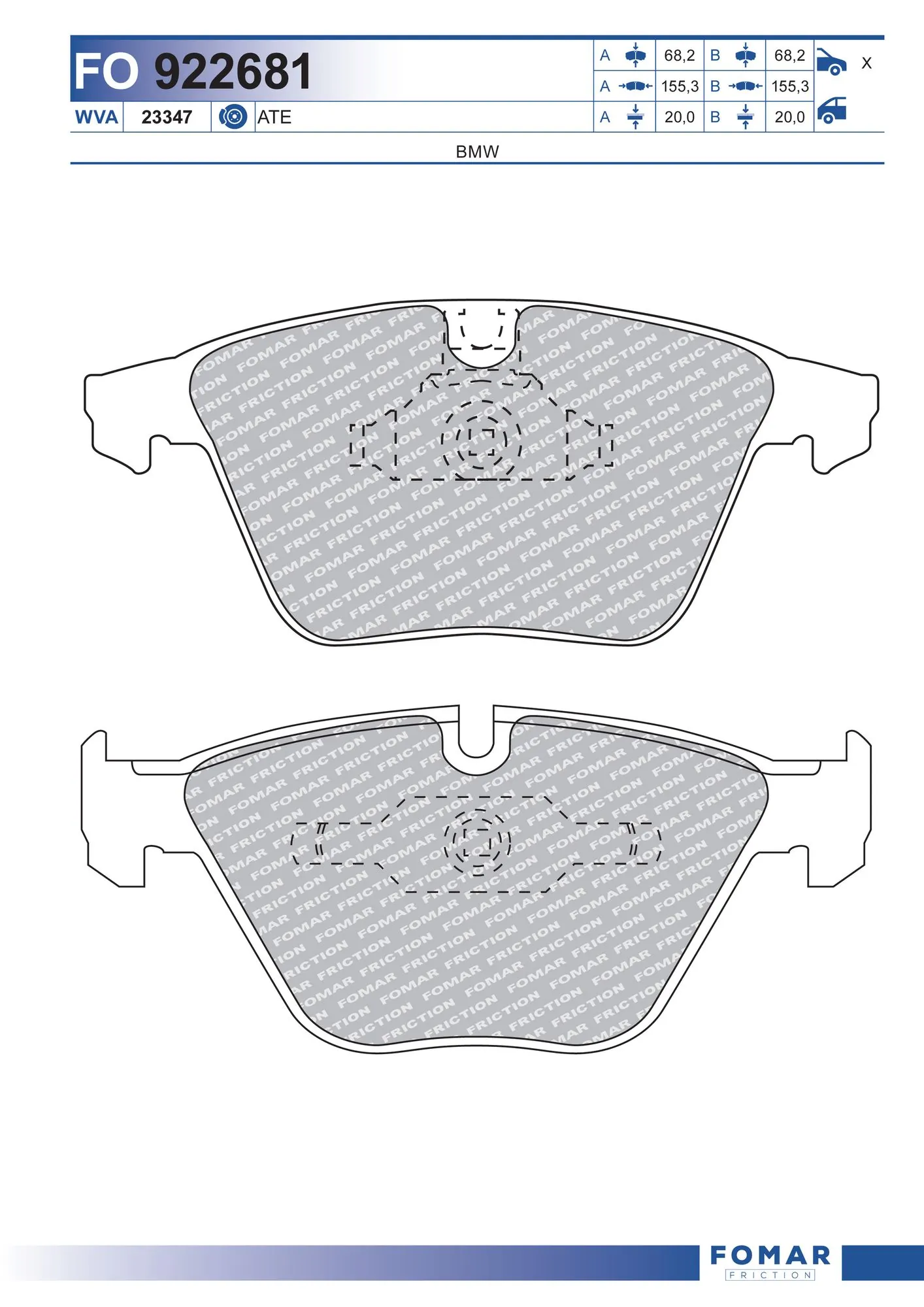 Pastillas delanteras para BMW 3  E90