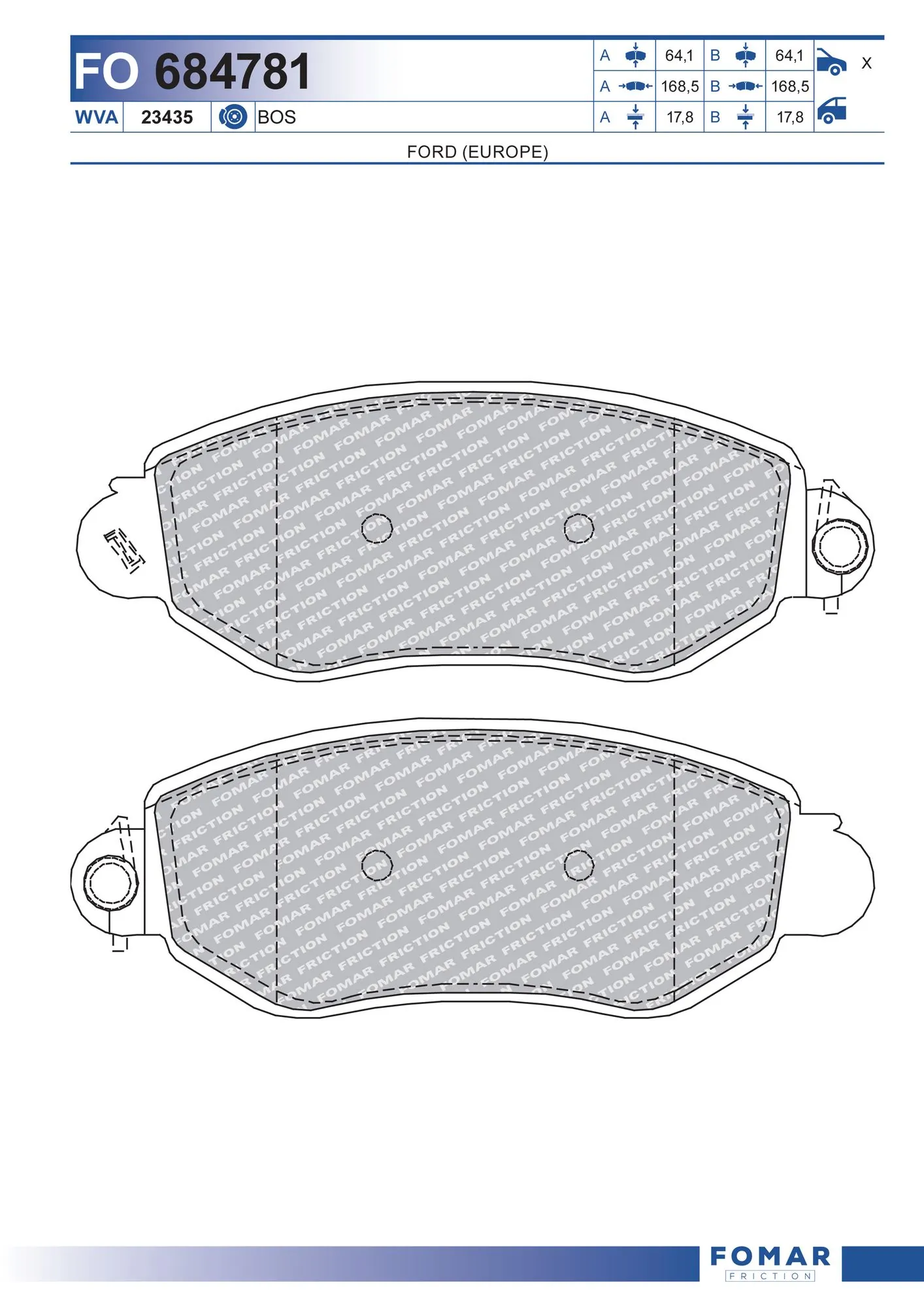 Comprar Pastillas de freno Ford Transit V V184/5