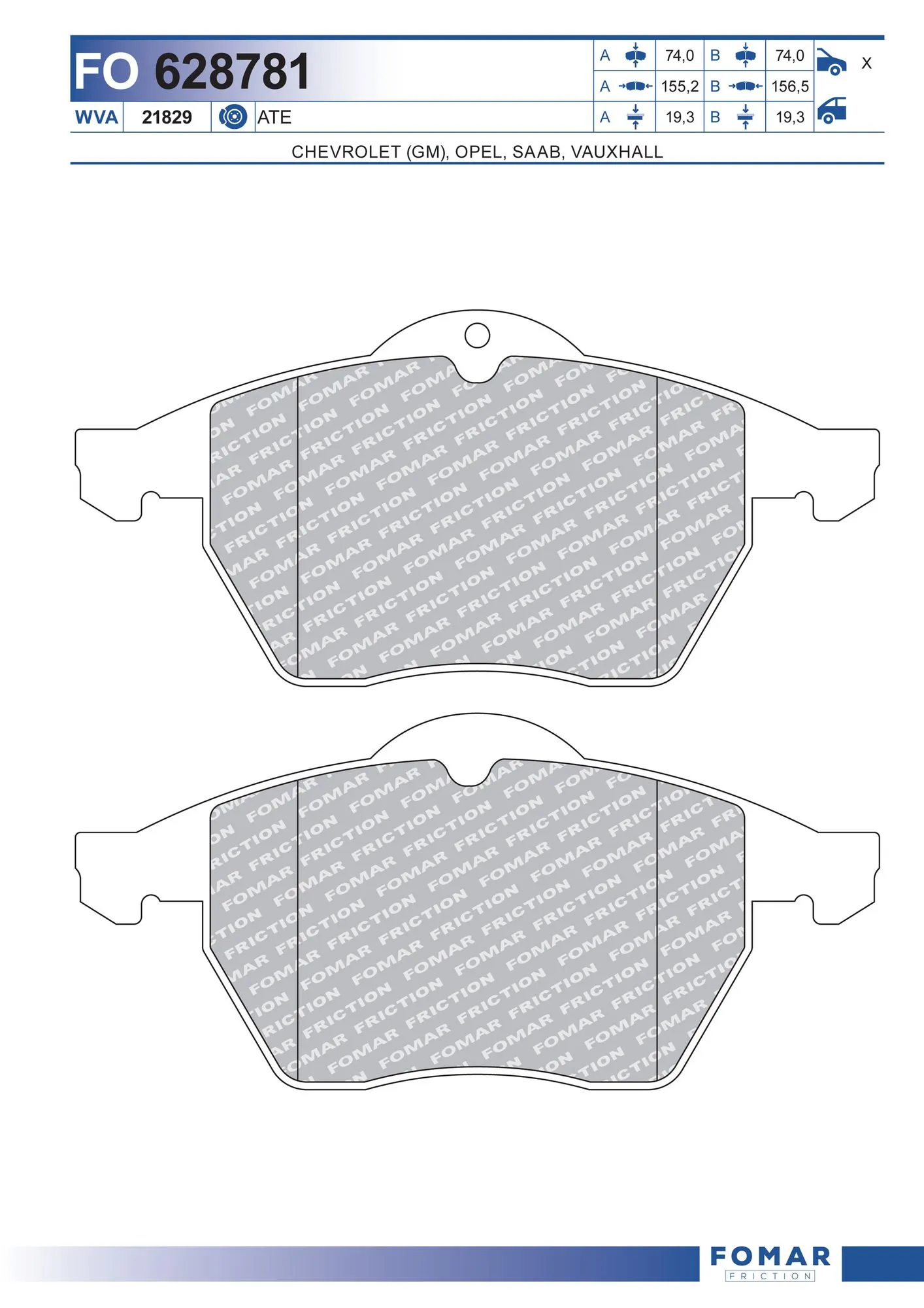 Pastillas delanteras para Opel Vectra B 36