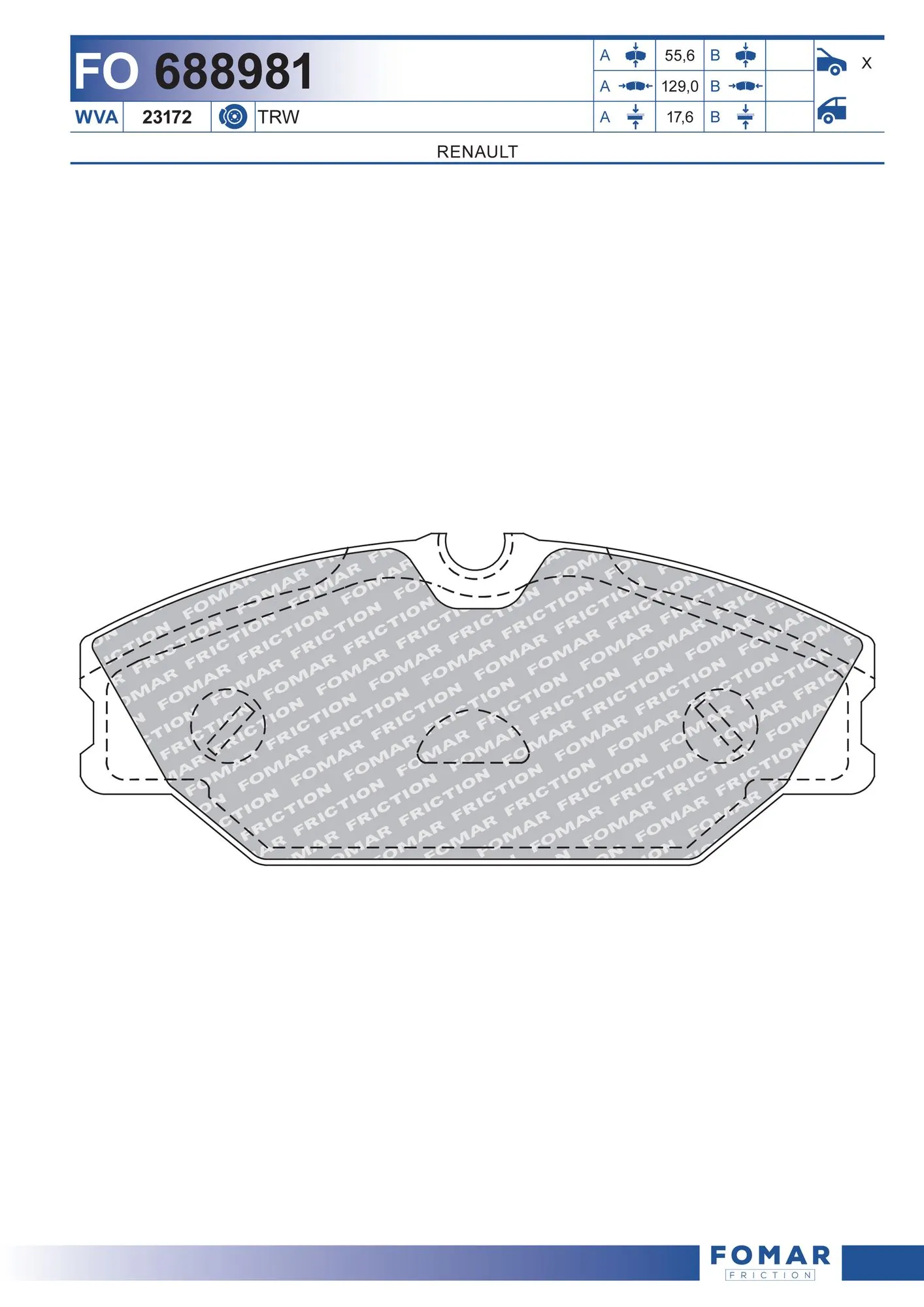 Pastillas freno delanteras Renault Laguna I hatchback (B56, 556) (1993 - 2002) precio, desde 45,41 USD