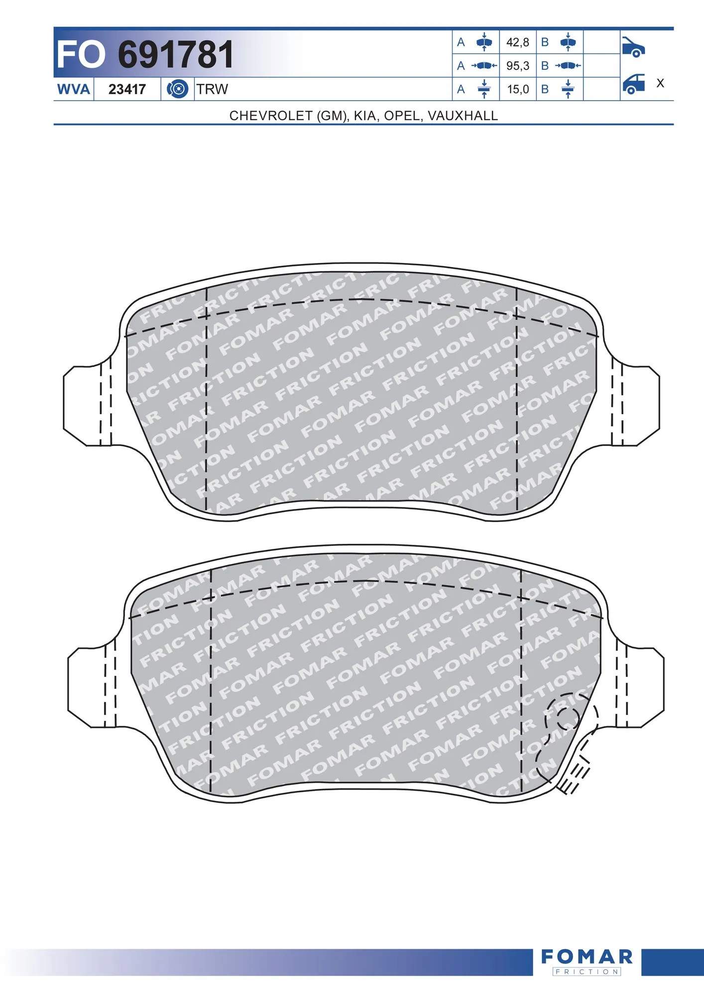 Comprar 11196350208900 Lada Pastillas de freno traseras