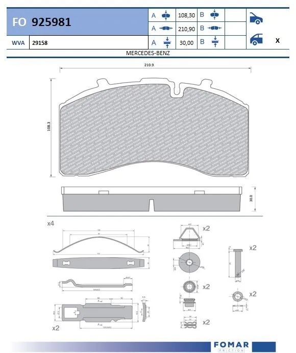 A0044207020 Mercedes Pastillas freno traseras