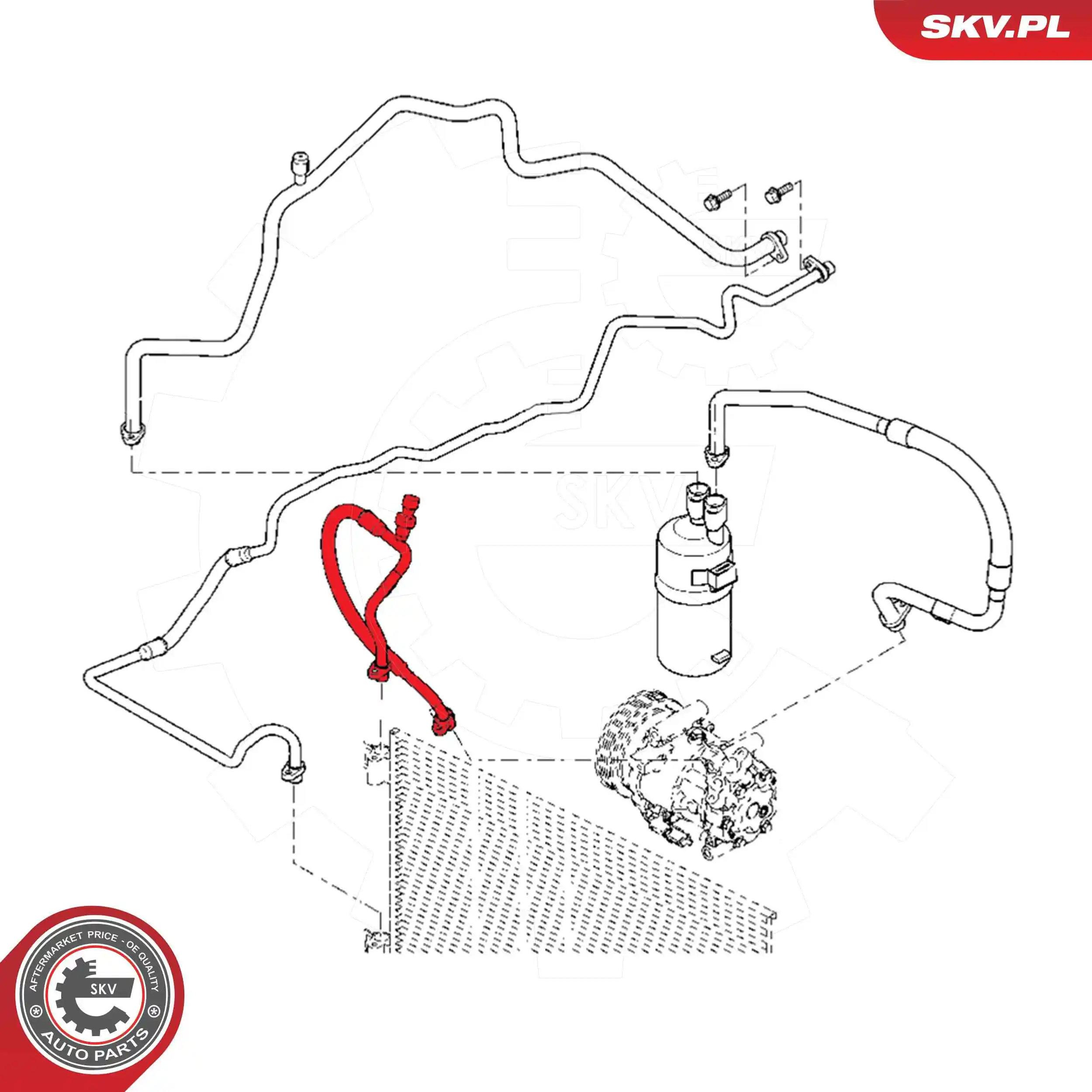 Manguera de aire acondicionado de compresor al condensador 43SKV525 SKV
