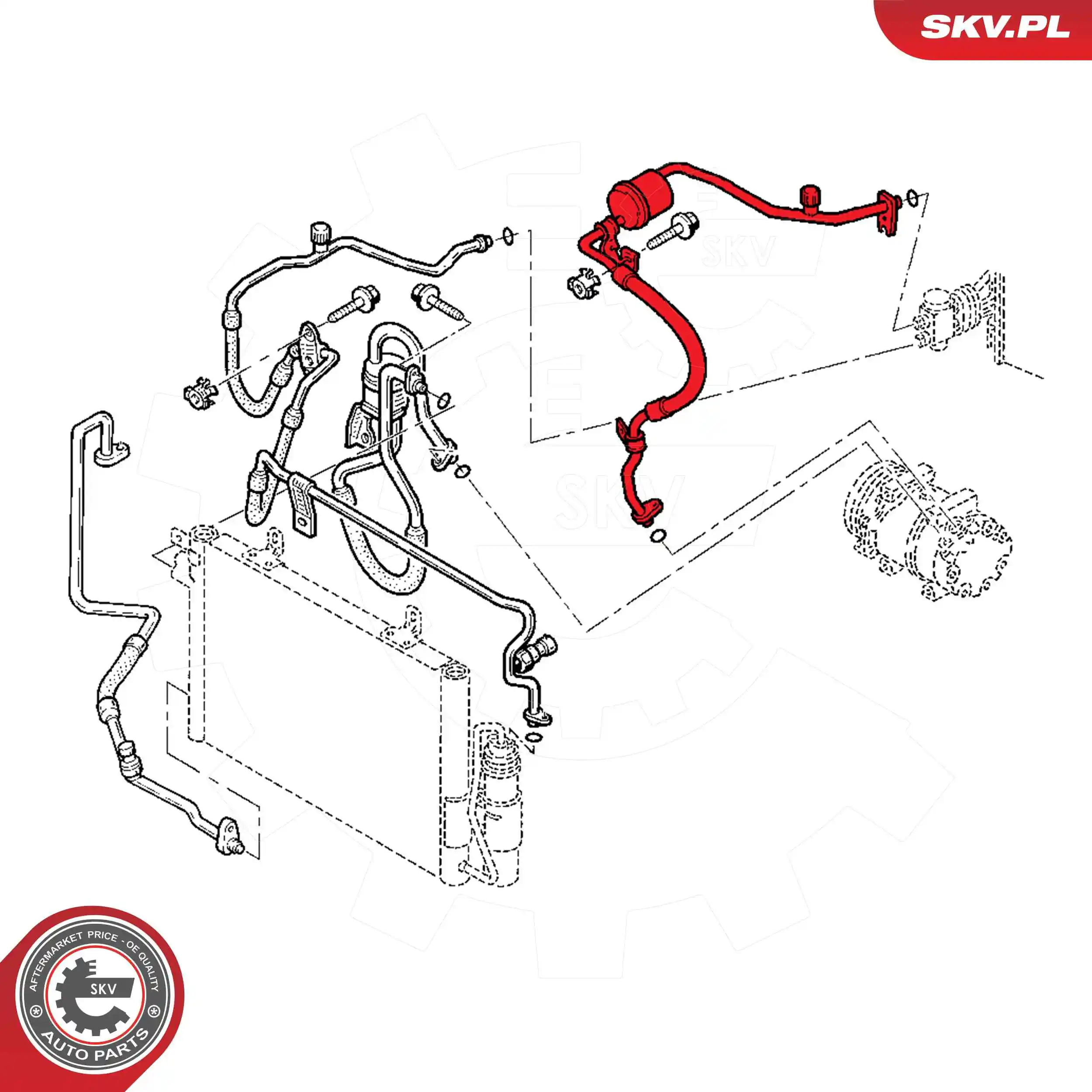 Manguera de aire acondicionado de evaporador al compresor 43SKV519 SKV