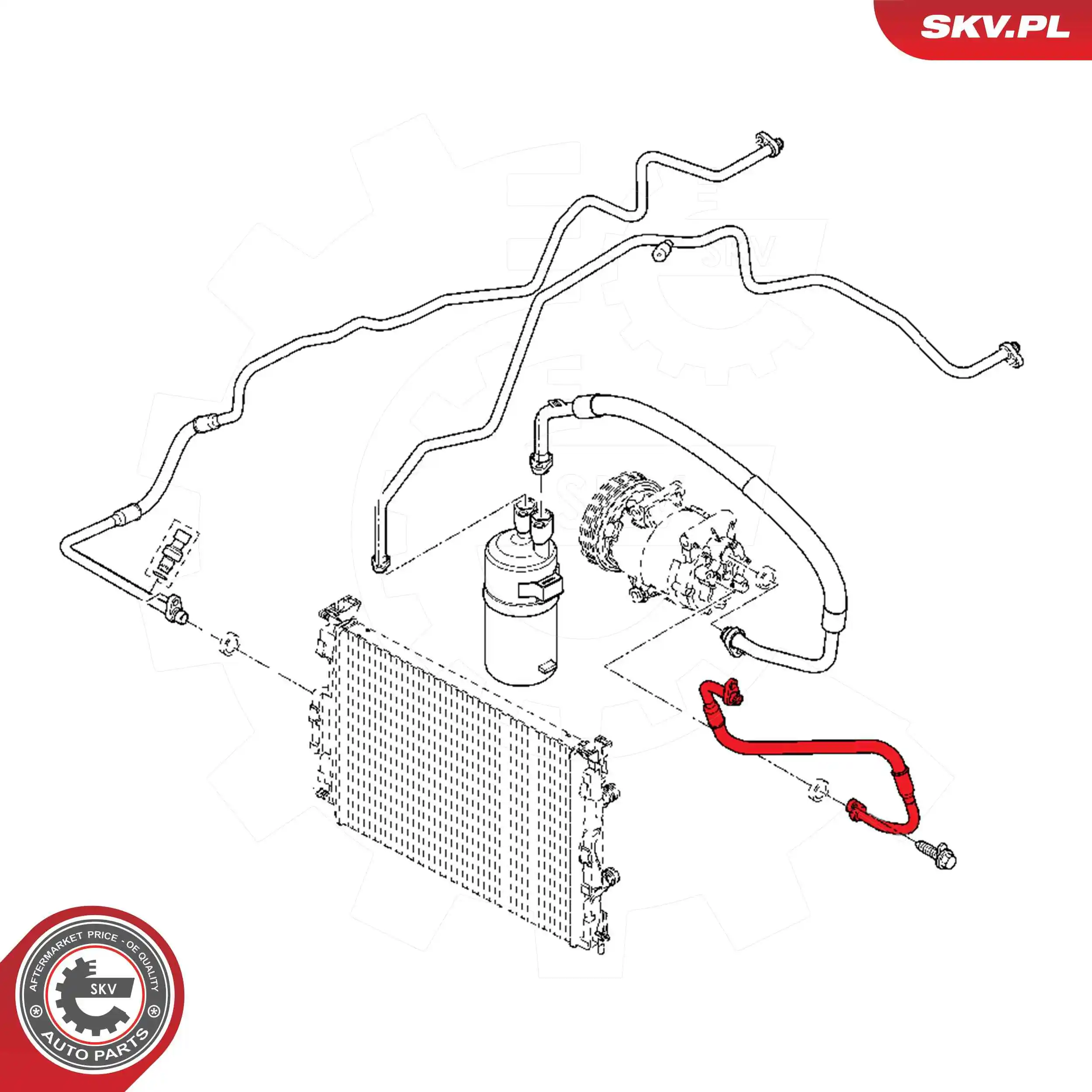 Manguera de aire acondicionado de compresor al condensador 43SKV522 SKV