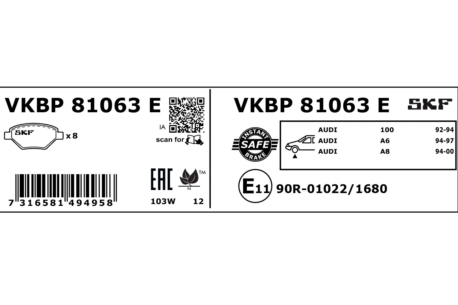 VKBP81063E SKF