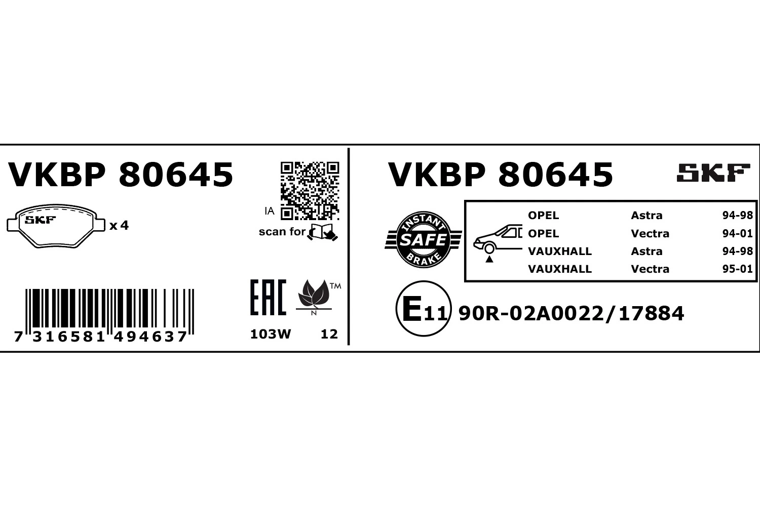VKBP80645 SKF