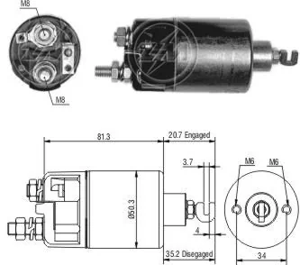 Solenoide de arranque 2815022011 Toyota