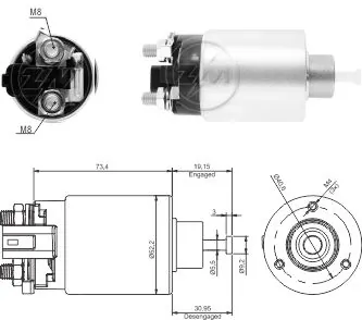 Solenoide arranque para Hyundai Sonata V NF