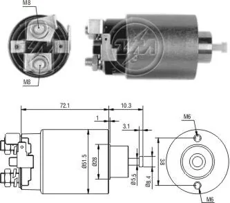 Solenoide de arranque Mazda 3 sedán (BK12) (2004 - 2006) precio, desde 76,71 USD