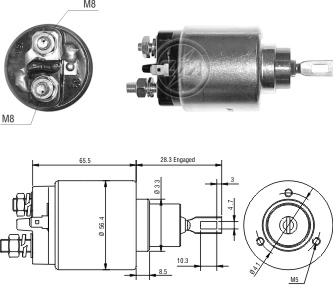 Solenoide arranque para Volkswagen Crafter 30-35 2E, 2EE, 2EK