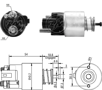 Solenoide de arranque 940113050590 Magneti Marelli