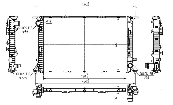 Radiador para Audi A5 8TA