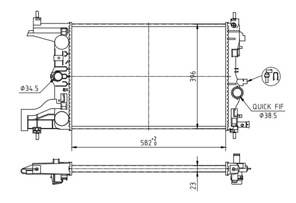 Radiador de água para Chevrolet Orlando  (J309)