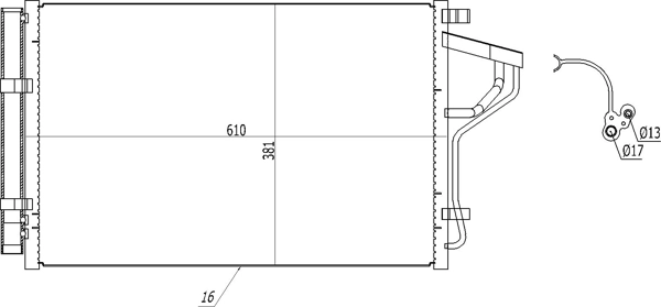 Radiador de aire acondicionado para KIA Cerato III YD