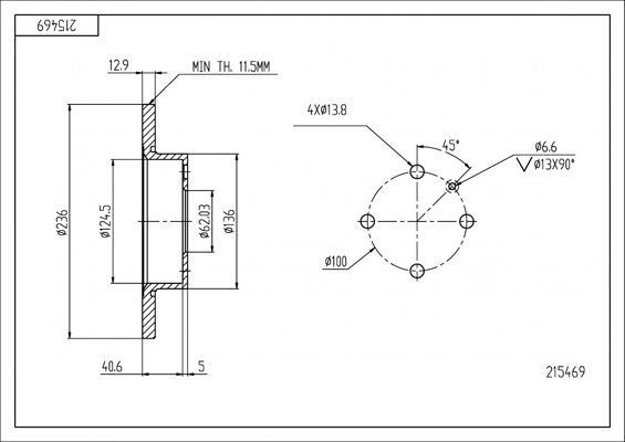 Disco de freno delantero para Skoda Felicia II (6U1)