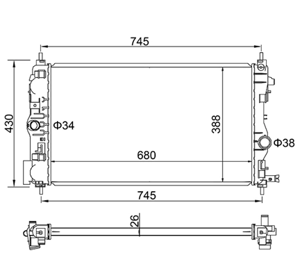 39074664 Peugeot/Citroen Refrigeración del motor