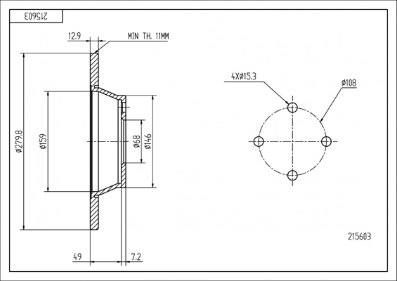 Disco de freno delantero Audi 80 B4