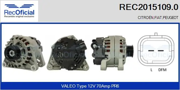 Comprar Alternador Peugeot 607  9D, 9U a bajo precio